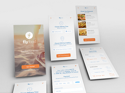 Food Delivery App Layout app app design branding clean interface ios mobile screen ux