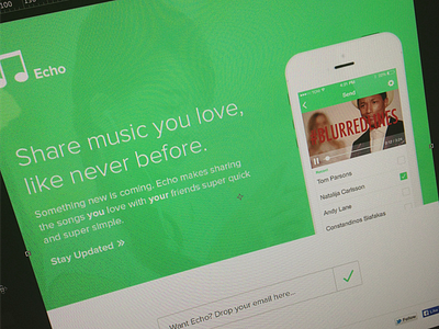 Music Sharing App app clean friends green mint music share web