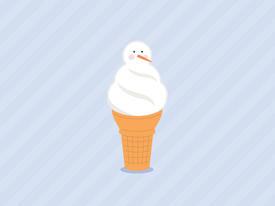 Snow Cone cheer festive holiday ice cream illustration snowman sweet vanilla cone vector