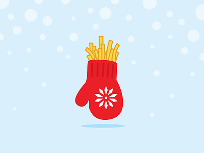 Cozy Fries cheer cozy festive fries holiday illustration mitten snow vector warm