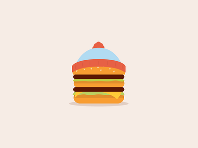 Warm Buns burger cheeseburger festive hamburger hat illustration vector warm