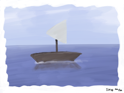 A boat graphic design painting