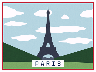 Paris tourism poster illustration tourism poster