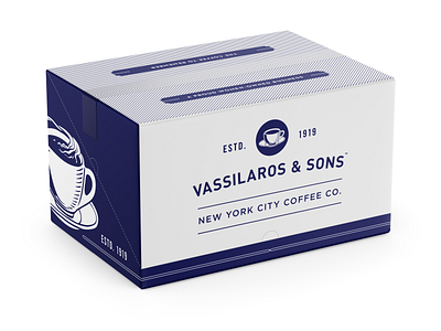 Vassilaros & Sons Shipping Box coffee mockup retro shipping box