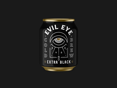 Evil Eye - Extra Black can cold brew cold brew coffee eye mystical packaging short can vintage