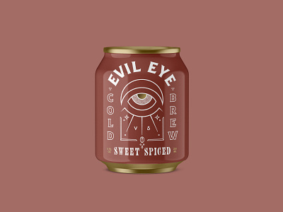 Evil Eye - Sweet Spiced can coffee cold brew eye hand lettered illustration mystical packaging short can vintage