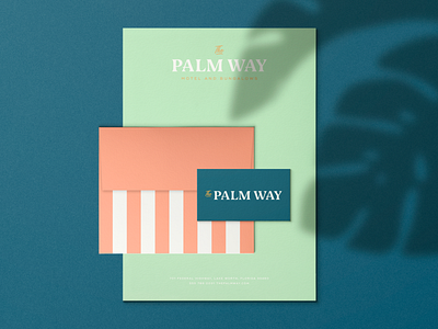 The Palm Way — Motel & Bungalows, Concept 1 Stationery hotel logo motel retro stationery tiki