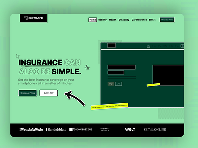 GetSafe Landing Page Redesign (Brutalism)