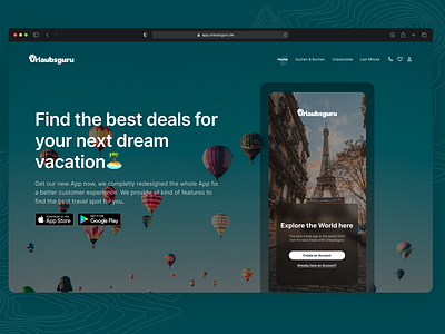 Landing Page für @Urlaubsguru App Redesign