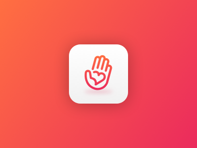 Heeey ✋ android app brand hand icon ios logo logotype