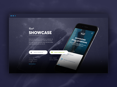 Showcase App app download landing one page single page