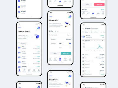 Ticcr bitcoin crypto finance finance app financial financial services fintech illustration ios trading ui ui ux wireframe