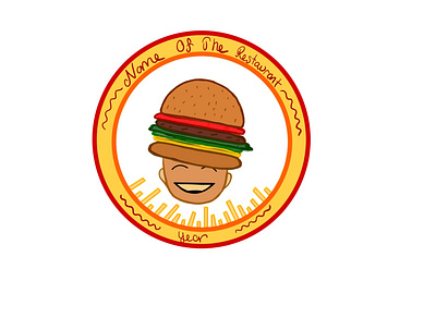 Happy Place With Burger animation branding design logo