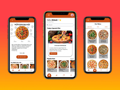 Pizzeria (UI/UX Design) app branding design figma graphic design illustration logo typography ui ux vector