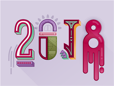 2018 design digital 2d fun graphic illustration simple typography vector vector art