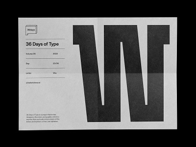 36 days of type — Ww