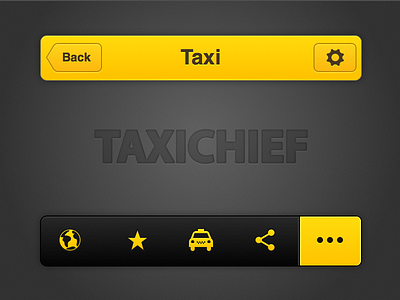 TaxiChief Navigation app inspiration ios iphone mobile navigation bar simple sketch social network tap bar taxi