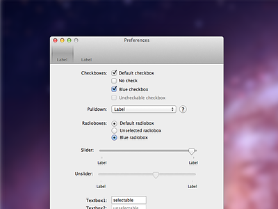 Preferences.sketch template checkbox free mac mountain lion osx radiobox slider template