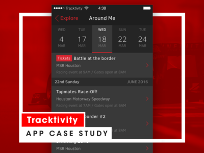Tracktivity — Casestudy app behance black case study events ios ios9 iphone mobile racing tracktivity