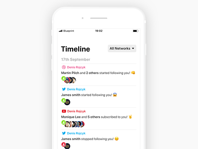 Followio - Timeline app clay detail ios iphone notifications rojcyk timeline