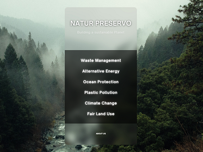 Natur Preservo Landing Page branding design glassy illustration landing page transparent ui ux web design web ui web ux website