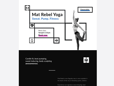 Mat Rebel yoga barre desktop fitness gym landing page pilates yoga