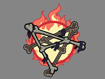 Amateur Arsonist Logo a amateur arsonist bones illustrator logo pentagram