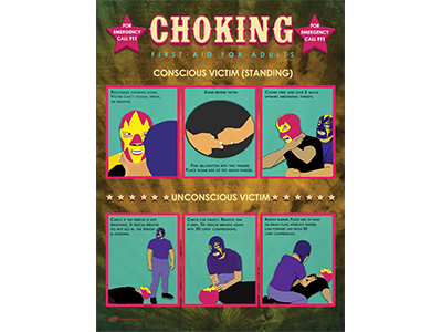 Luche Libre Choking Safety Poster food medical pharma safety