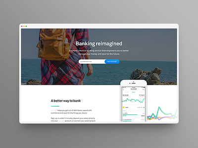 Douugh / Marketing Website banking clean finance management landing page line graph minimalist simple website white