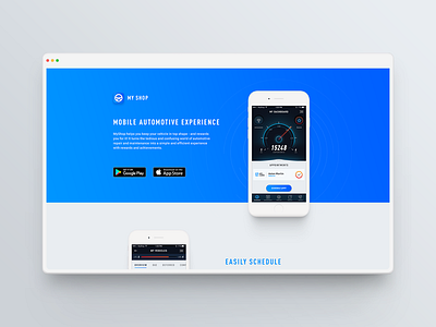 MyShop / Landing Page blue car dark dashboard design download landing page ui web website