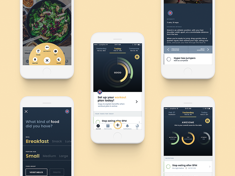 Jumpline dribbble 5 screens