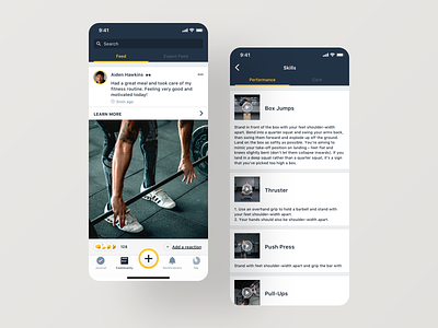 Personal Performance App / User Feed android app android app design android app development app clean design fitness ios ios app development minimalist nutrition product design ui ux wellbeing