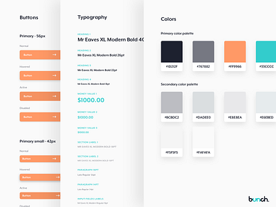 Bunch / Style Guide branding clean insurance app logo minimalist ui ux vector vehicle web web app website design