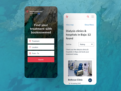 booknowmed / Search Bar android app booking app branding dialysis directory healthcare ios search bar travel ui ux web web app