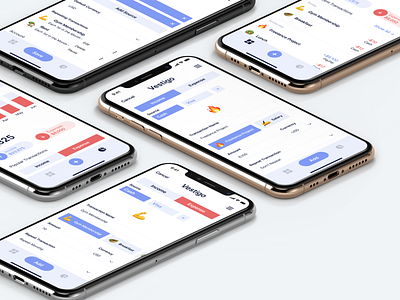 Vestigo — App Design app case study clean design emoji emojis expense finance finances flat income ios modern money presentation simple trancking typography ui ux