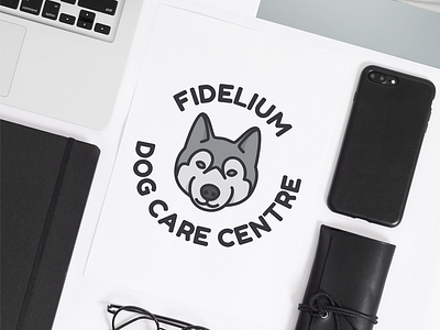 Fidelium - Dog Care Centre Logo animal animals branding design dog flat illustration logo modern simple typography vector