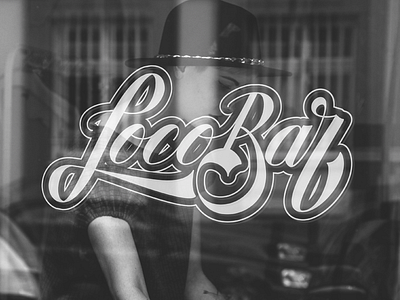 LocoBar Logo calligraphy custom lettering letters logo. hand lettering logotype retro typography vintage