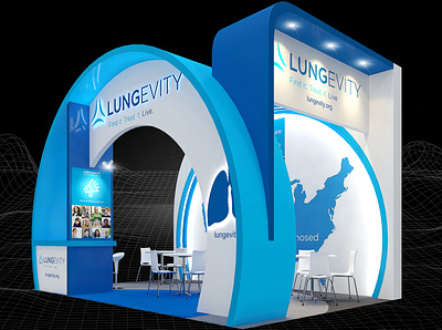 Lungevity 4x6 Exhibition Booth 3d 4x6 booth branding charity design event exhibition expo fundraiser idea show space