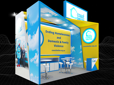 Coast Shelter 3x6 Exhibition Booth 3d 3x6 booth branding charity design event exhibition expo fair fundraiser show space