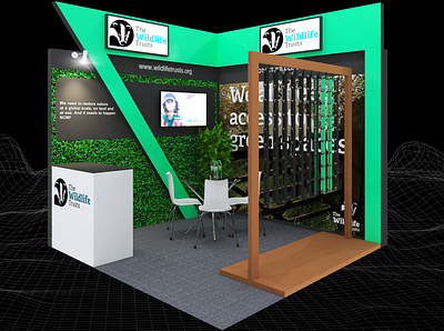 The Wildlife Trust 3x3 Exhibition Booth 3d 3x3 backdrop backwall booth branding charity design event exhibition expo fair fundraiser render show space stand