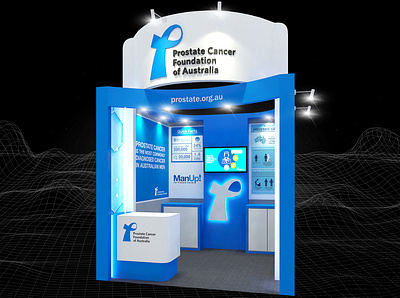 Prostate Cancer Foundation 3x3 Exhibition Booth 3d 3x3 awareness booth branding cancer charity design event exhibition expo fair foundation fundraiser fundraising render space stand