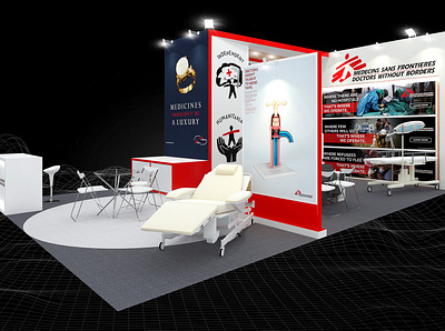Doctors Without Borders 6x9 Exhibition Booth 3d 6x9 backwall booth branding charity design display doctor event exhibition fair medical nonprofit render show space