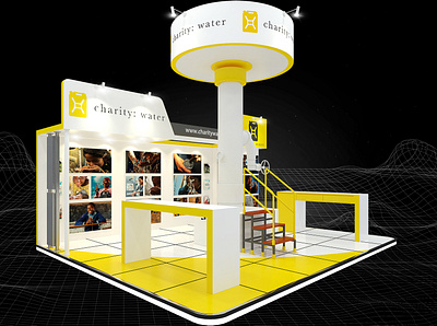Charity: Water 5x6 Exhibition Booth 3d 5x6 booth branding charity clean design display event exhibition fair fundraising initiative pipe product show space stair water