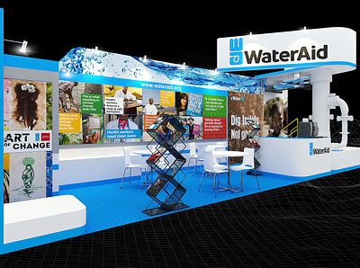 Water Aid 3x10 Exhibition Booth 3d 3x10 back backdrop booth branding charity clean design display event exhibition fair nonprofit pipe product render show space water