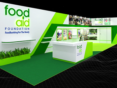 Food Aid Foundation 3x12 Exhibition Booth 3d 3x12 backdrop booth branding charity design display donation event exhibition fair food bank long marketing non profit render show space stand