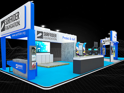 Surfrider Foundation 6x21 Exhibition Booth 3d 6x21 booth branding charity climate change design environment event exhibition fair fundraising marine conservation marine life save our ocean sea conservation show space space layout visualization