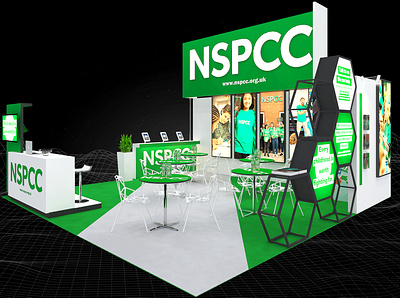 NSPCC 6x6 Exhibition Booth 3d 6x6 booth branding charity child care child support design event exhibition fair fundraising non profit show space visualization