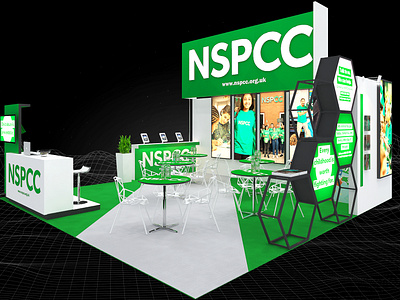 NSPCC 6x6 Exhibition Booth 3d 6x6 booth branding charity child care child support design event exhibition fair fundraising non profit show space visualization