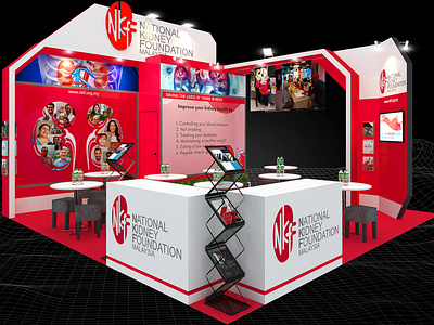 National Kidney Foundation 6x6 Exhibition Booth 3d 6x6 booth branding charity design event exhibition fair fundraising healthcare kidney kidney health kidney transplant layout non profit render space visualization