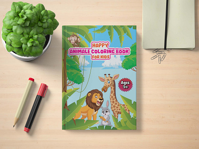 Animal coloring book for kids animal book branding coloring design graphic design typography
